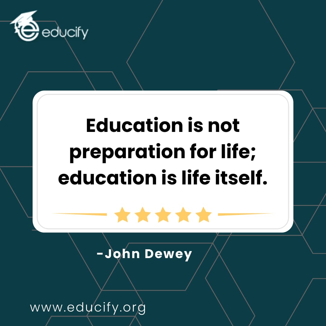 Educifyinc's tweet image. "Education is the foundation of life, not just a step towards it.  🌟 Embrace the journey of learning every day with Educify  📚 #LifeLongLearning #Educify #EducationIsLife #JohnDewey"!