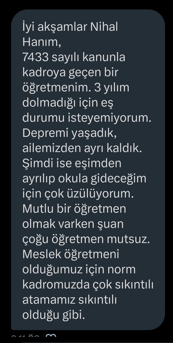 Cumhurbaşkanı #7433 sayılı KHK ile öğretmenin yüzünü güldürüyor, 
Bakan <a href="/Yusuf__Tekin/">Yusuf Tekin</a> izin vermiyor ki mutluluk devam etsin!
Yetmedi mi bu kadar öğretmenin çaresizliğine şahit olmak!

#AileleriBirlestirirMEB