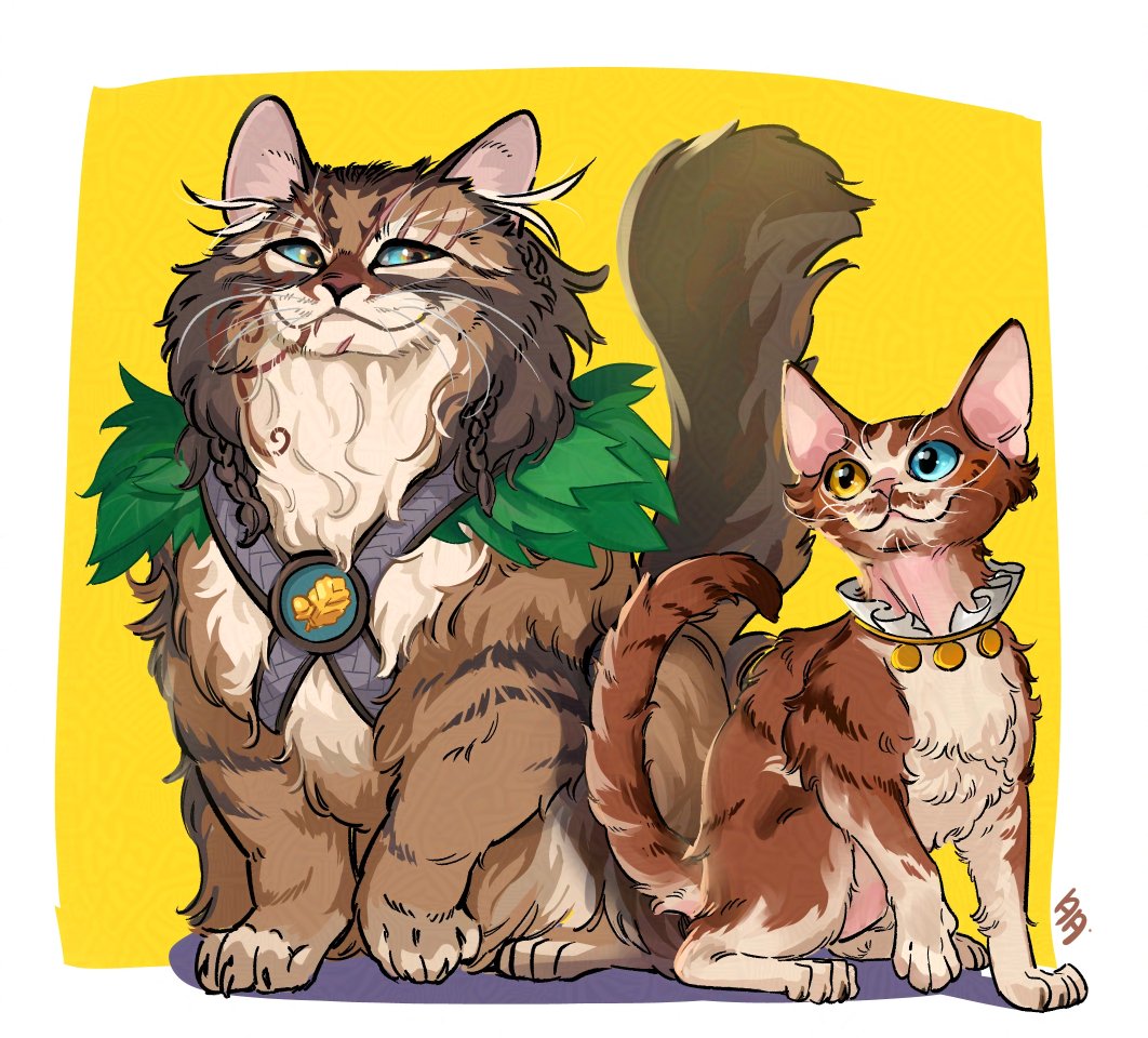 I turned Halsin and Redrium into cats😄 Halsin is a Siberian forest cat and Redrium a Devon Rex #BG3 #Halsin