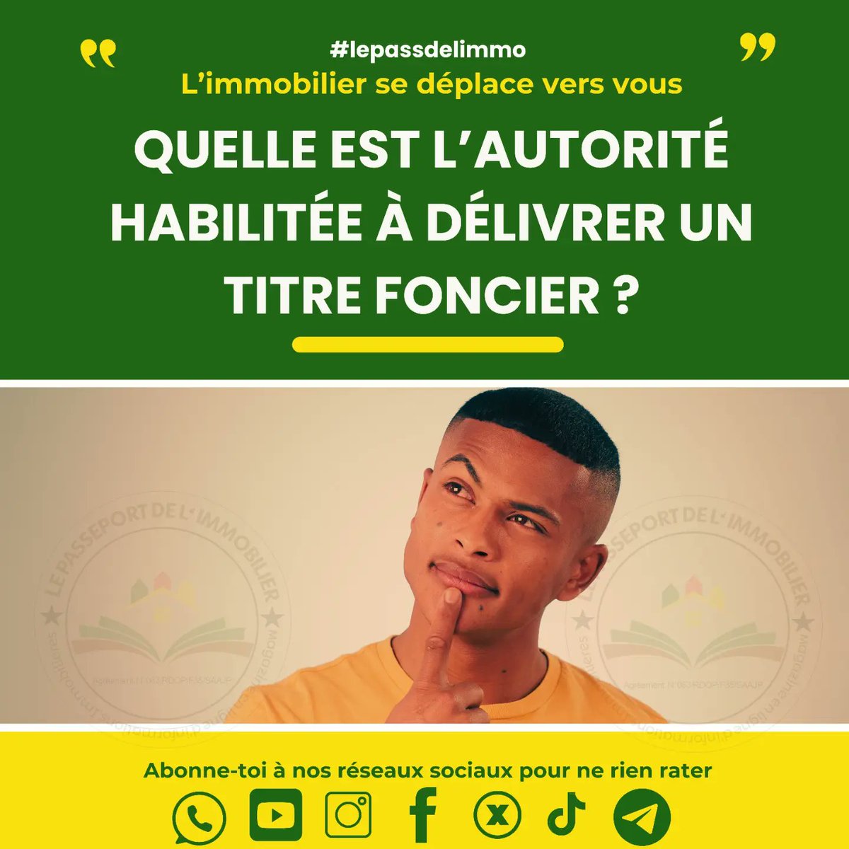 Lepassdelimmo's tweet photo. 〽️𝗟𝗲 𝗰𝗼𝗻𝘀𝗲𝗿𝘃𝗮𝘁𝗲𝘂𝗿 𝗳𝗼𝗻𝗰𝗶𝗲𝗿 du lieu de situation de l’immeuble est la seule autorité habileté à délivrer un titre foncier.

#lepassdelimmo #investirdanslimmobilier #magazineenligne #investiraupays #Cameroun #informationsUtiles #developponsnotrepays #foncier https://t.co/xFWr9YLWdc