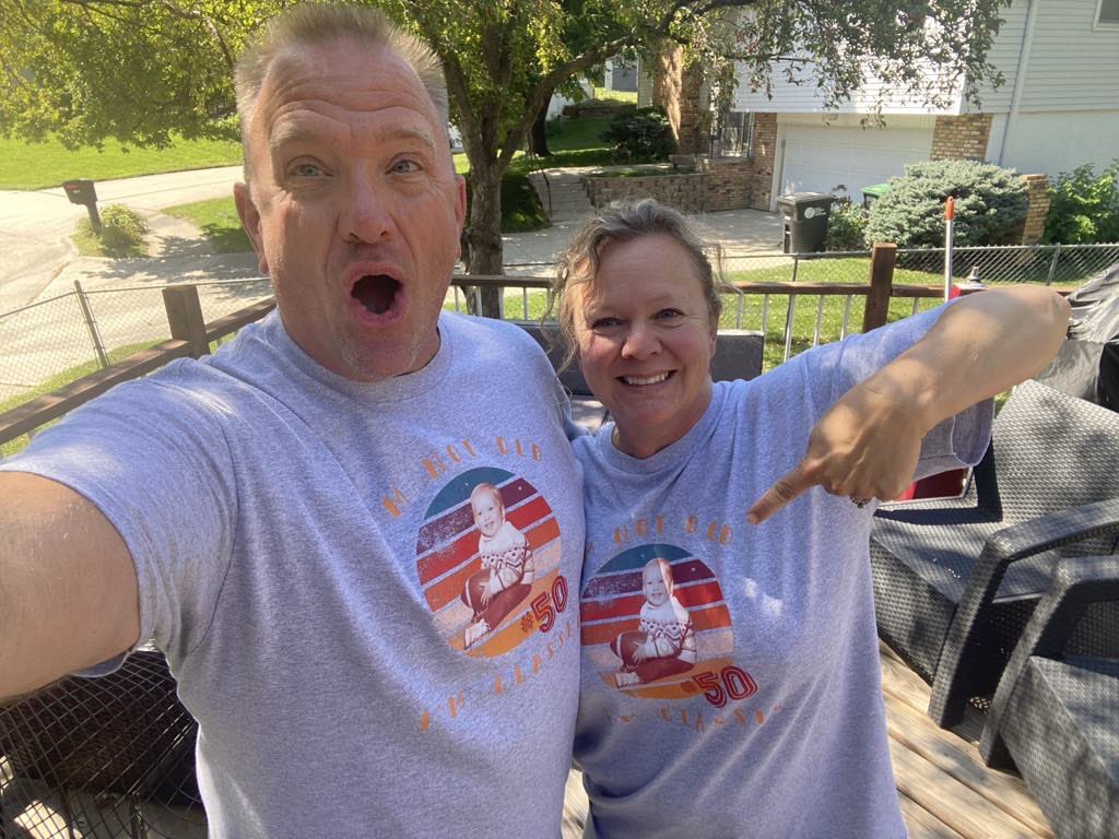 cape_custom's tweet photo. How fun is this?!?! A surprise custom 50th birthday t-shirt! The best part?? When the birthday boy shows up to work and his co-workers even have the shirts on for his big day!! Friends to family and more all sending the birthday boy love wearing his face on their shirt! https://t.co/KToIo9At9A