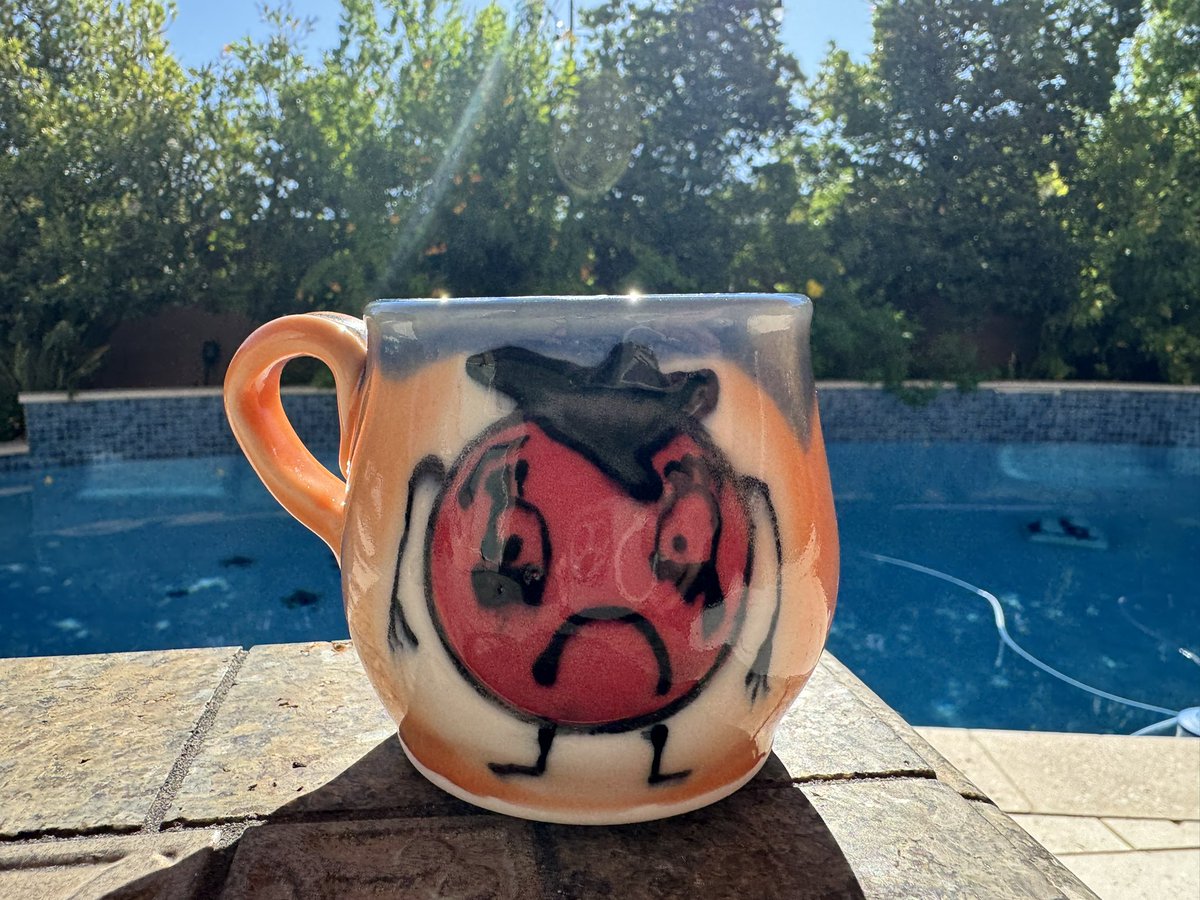Chibstah's tweet photo. @whatismusicpod Using my Sad Tomato mug in honor of  it dropping this morning. https://t.co/UZDRZIj5s5