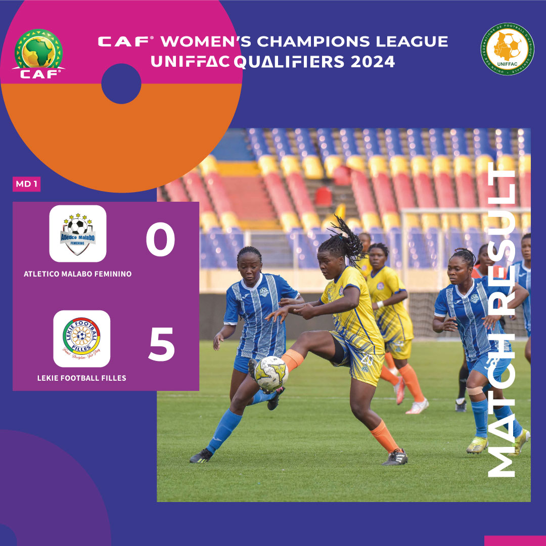 FecofaRdc's tweet photo. Lékié FF remporte une victoire impressionnante 5-0 contre Atletico de Malabo ! ⚽🔥
#CAFWCL #CAFwomen #Kinshasa #LekieFF #AtleticoMalabo #RDC #UNIFFAC https://t.co/XN93A12X0E