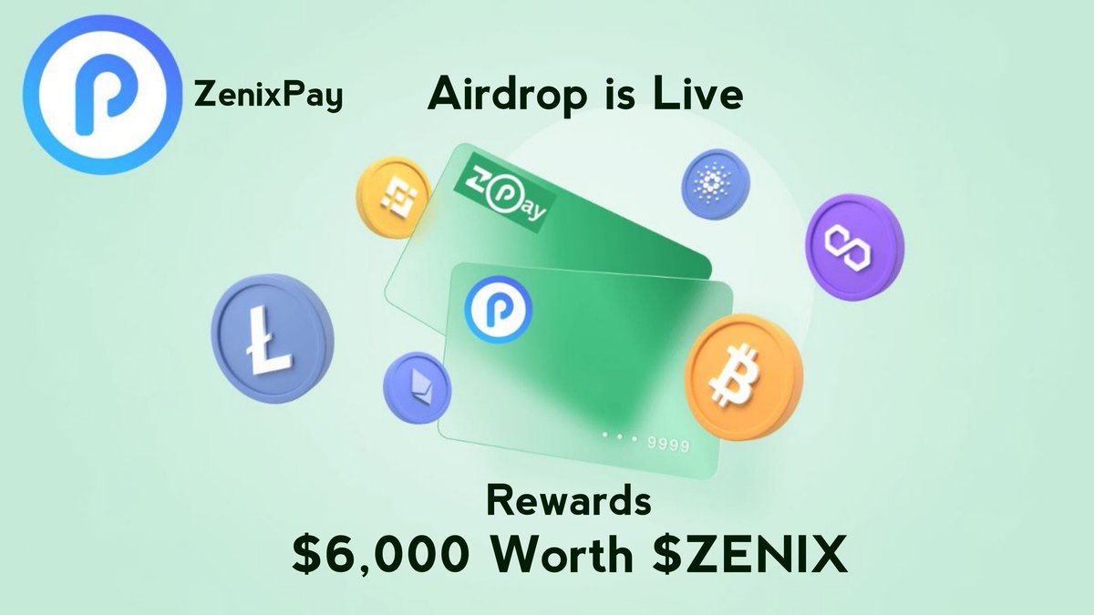🪂 ZenixPay #Airdrop 

🏆 Reward: $10 Worth $ZENIX each for 500 Random Winner

👨‍👨‍👧‍👧 Referral: $20 Worth $ZENIX each for Top 50 Referral

🔗 Airdrop Link: t.me/ZenixPayAirdro…

⌛ End Date: 26th August, 2024
🏦 Distribution: 27th August, 2024

#Airdrops $DOGS #Giveaway #Bitcoin
