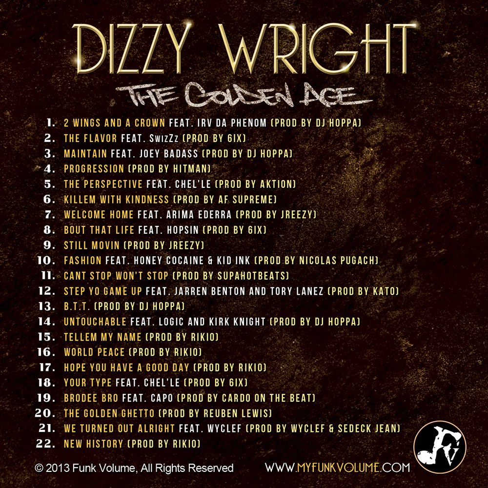 DizzyWright's tweet photo. 11 years ago TODAY I delivered my biggest project of them all. “The Golden Age” This set the tone for the rest of my career. 

Features: @joeyBADASS @Logic301 @wyclefjean @torylanez and so many other great artists. 

Next year: The Golden Age 3 &amp; State Of Mind 3 will be dropping. https://t.co/XxCIR7H8G7