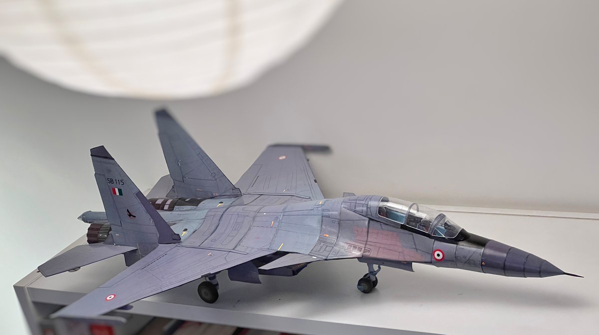 jtbhvsr's tweet photo. Indian Air Force's Sukhoi Su-30 MKI paper model built in 1:33 scale
#sukhoi #su30mki #su30 #indianairforce #india #iaf #vayusena #flanker #lohegaon #pune #scalemodels #scalemodel #planespotting #aeromodelling #scalemodeling #papermodels #papercraft #fighterjet https://t.co/uZKw1lcL9L