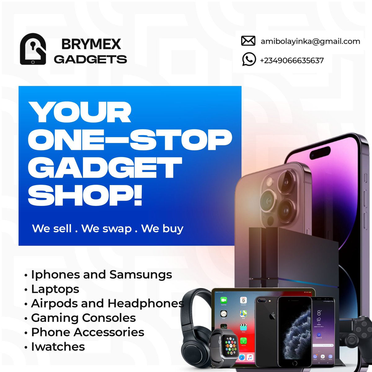 Brymex7's tweet photo. @itsSh0la I sell all kind of iPhones, Samsung, laptops, iwatch, gaming consoles and all accessories gadgets 
Please dm let me give you the best price https://t.co/JZJW5rhNL2