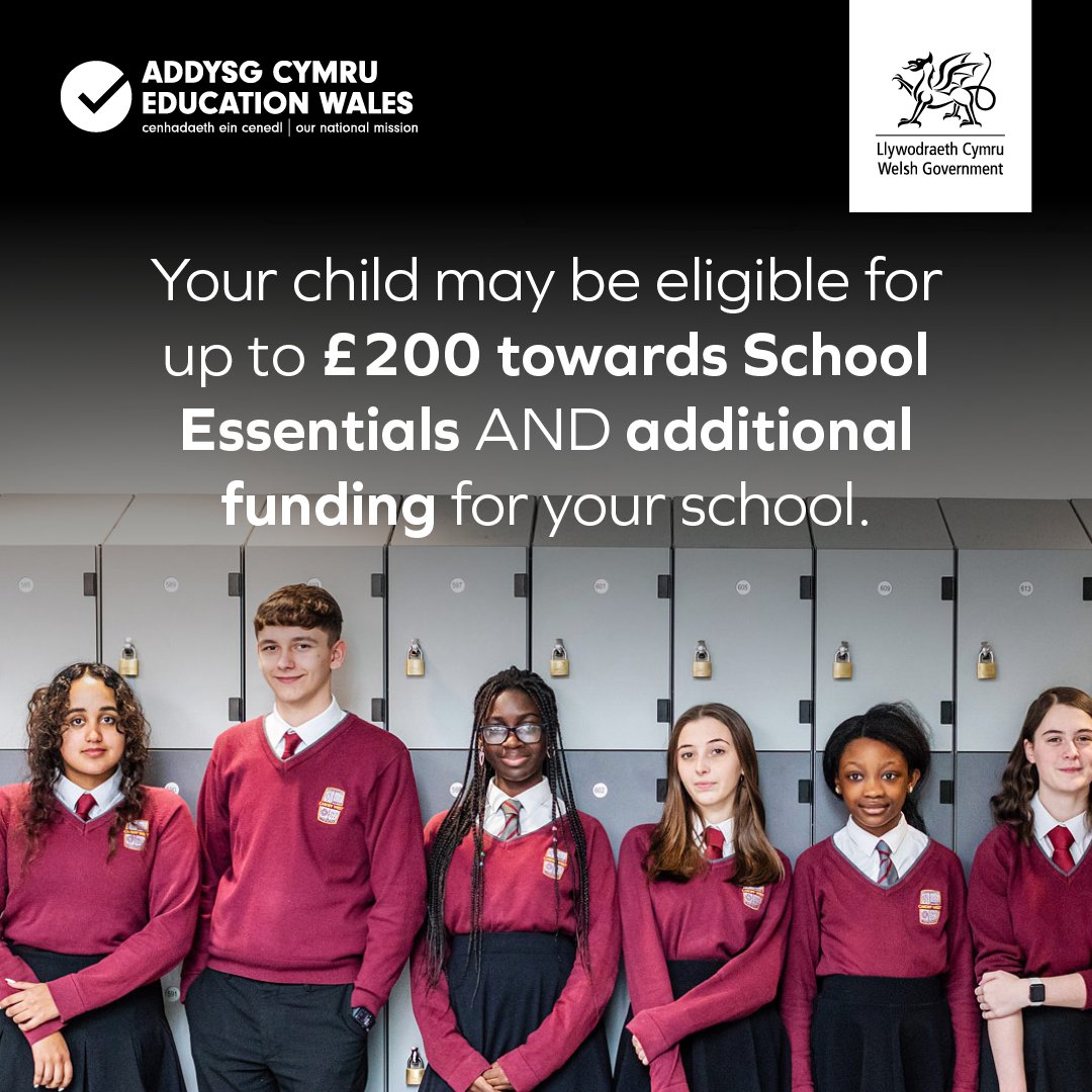 Welsh Government Education (@wg_education) on Twitter photo Is your child getting ready for Year 7?
Check your childโs eligibility for Free School Meals and the School Essentials Grant!
Your child could be eligible for up to ยฃ200 towards uniform, kit and other essentials.
gov.wales/get-help-schooโฆ
#FeedTheirFuture
<a href="/angleseycouncil/">Isle of Anglesey County Council</a> Is your child getting ready for Year 7?
Check your childโs eligibility for Free School Meals and the School Essentials Grant!
Your child could be eligible for up to ยฃ200 towards uniform, kit and other essentials.
gov.wales/get-help-schooโฆ
#FeedTheirFuture
<a href="/angleseycouncil/">Isle of Anglesey County Council</a>