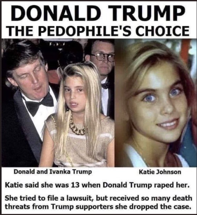Hold on. 

I got this.

Dear Mike;

Trump is a convicted felon that will be sentenced on September 18th, 2024.

Trump is also a child rapist and pedophile.

Sue me.

I fucking dare you.

Discovery will be delicious.

#TrumpPedoFiles