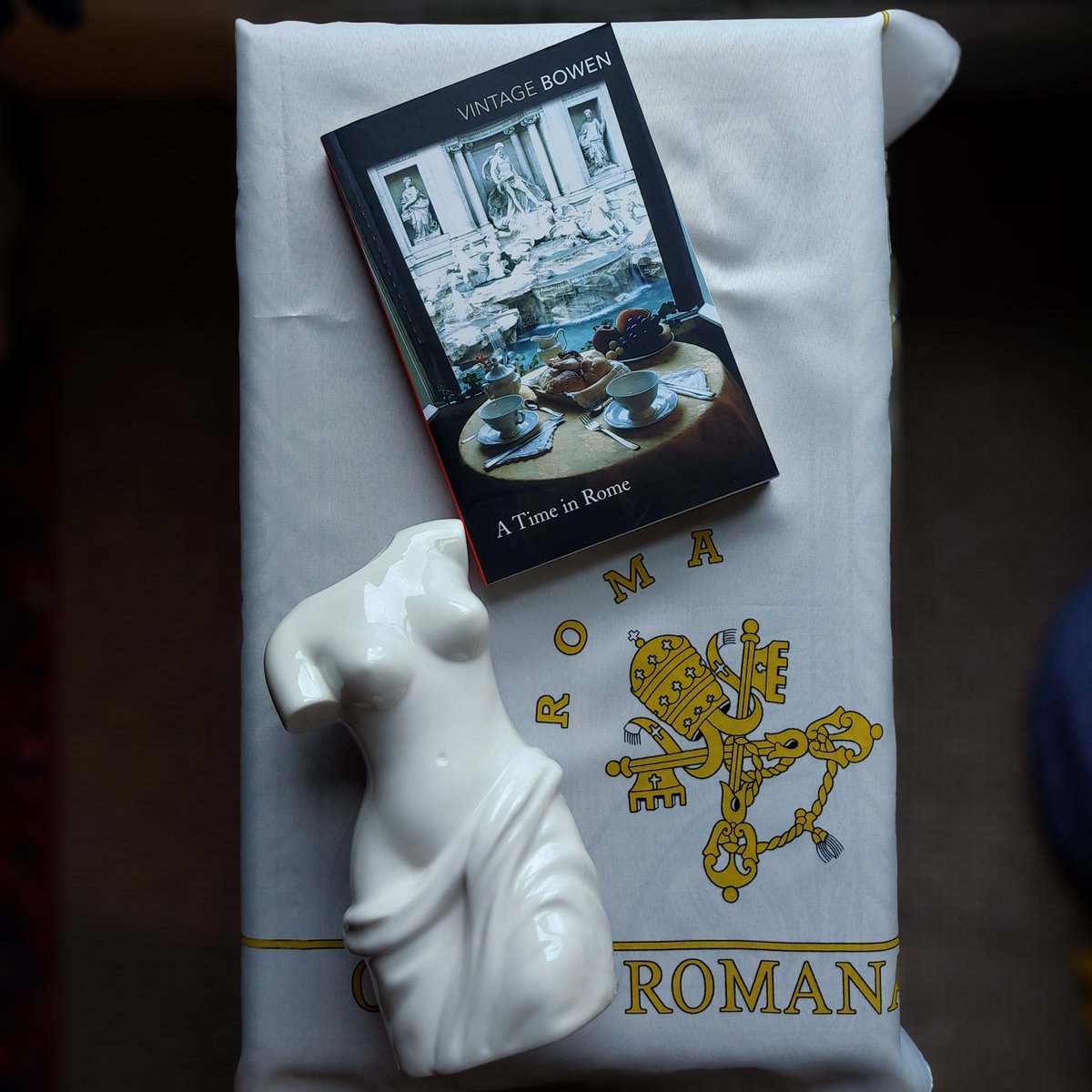 Our next online reading group pick: *A Time in Rome* - 25th Sep, 7pm, UK time. Link soon!
'[A] glory of place-writing...she blends history and travelogue and memoir in an entirely successful attempt to capture in words what the Rome and its environs had meant to her.' S. Donoghue