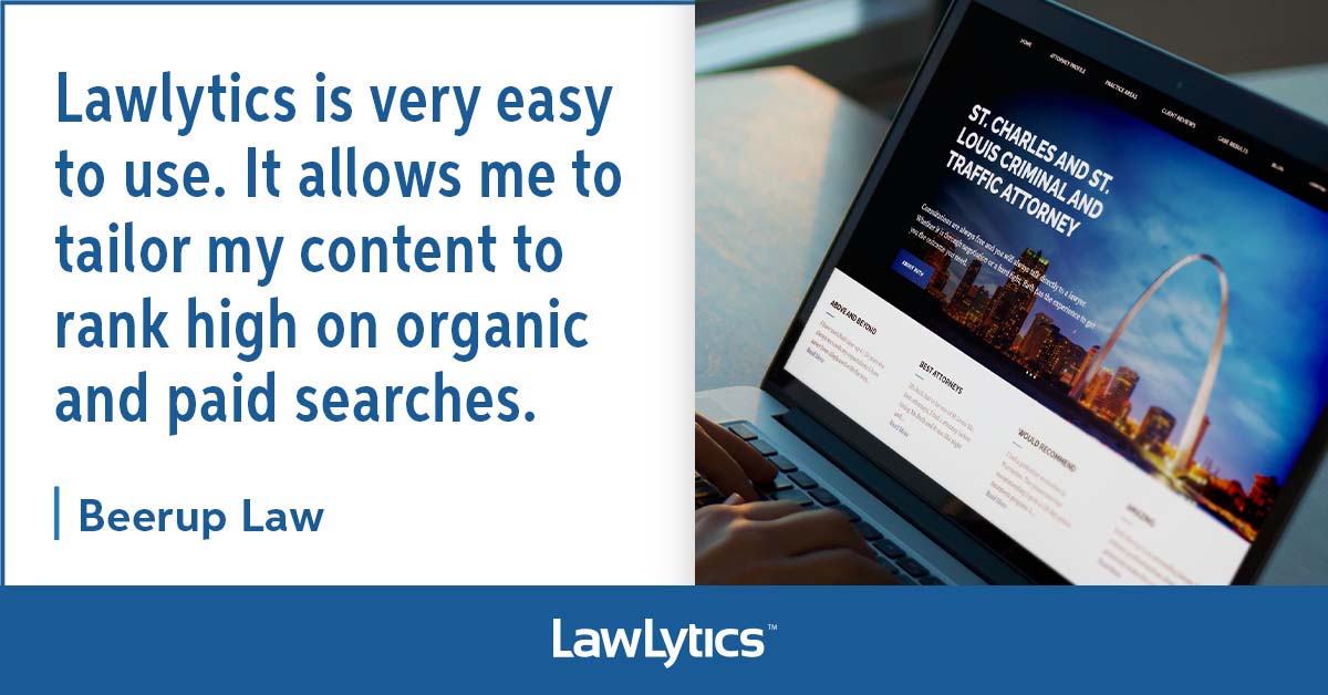 Adding high-quality content to your law firm website is an essential strategy for growing your site’s visibility on search. With LawLytics, you can create new content from scratch or choose from our built-in library of professionally written practice area topics.
#MemberMonday