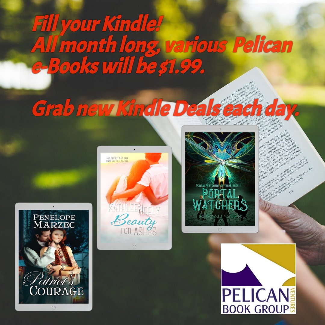 All month long, grab Christian Fiction eBooks from <a href="/PelicanBookGrp/">Pelican Book Group</a> for $1.99 on Amazon.
Check out the titles!
#Christfic #booksale #ebooks #KindleDeal #amreading #inspirational #FaithReads #SummerReading 
Pelican Book Group (<a href="/PelicanBookGrp/">Pelican Book Group</a>) / X