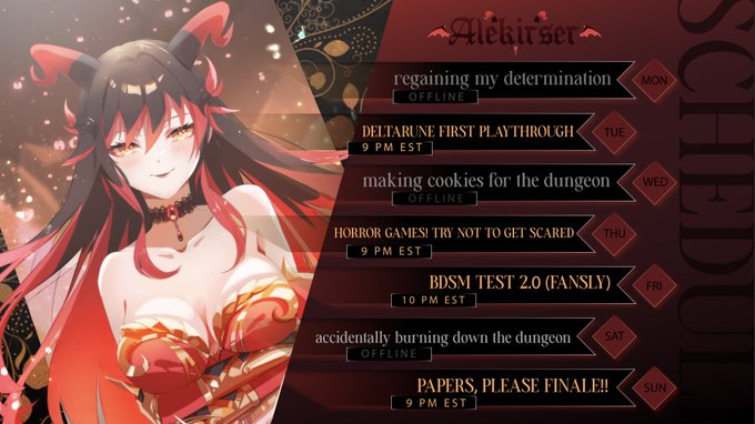 THIS WEEK'S SCHEDULE (AUG 19 - 25)

art by siro!! https://t.co/8c35WbuYVo