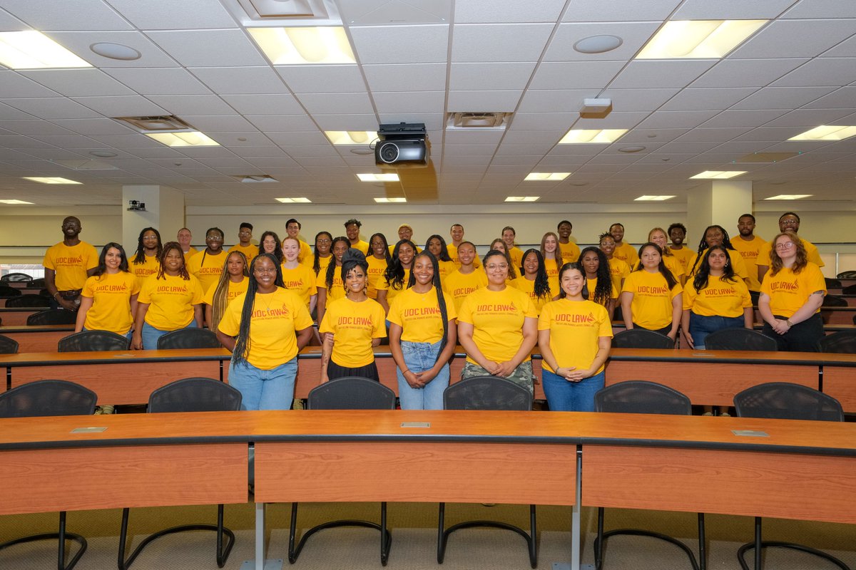 UDCLaw's tweet image. Welcome, and congratulations to the UDC Law Class of 2027 and 2028! Your law school journey starts now—get ready to practice law, promote justice, and change lives. #UDCLaw #FirebirdNation