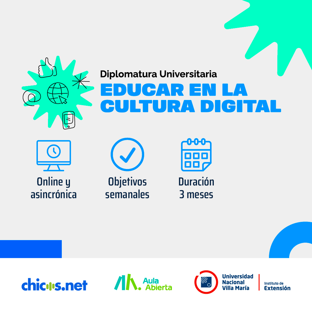 ¿Te interesa la educación y la tecnología? ❗En la diplomatura Educar en la Cultura Digital abordamos temas claves del mundo digital y los derechos de la niñez desde una mirada educativa.
🗓️ Inicia el 27 de septiembre. Más info: aulaabierta.info/educar-en-la-c…