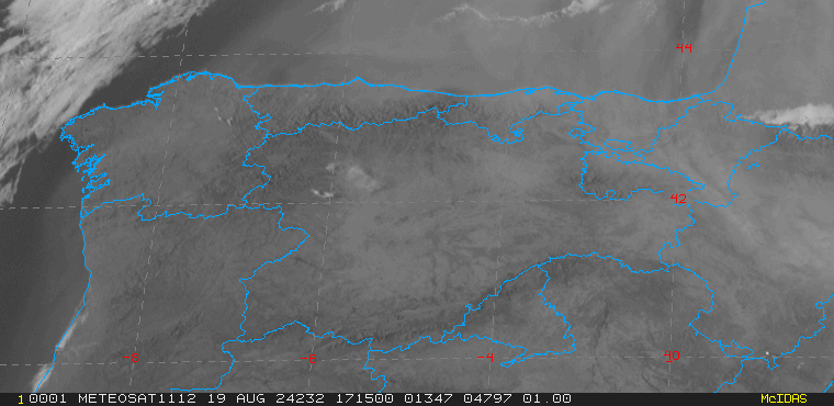 AEMET_CyL's tweet photo. Imagenes MSG canal IR39 y HRVIS. Se observa el foco térmico y el penacho de humo del IF de Castrillo de los Polvazares, que se extiende hacia el SE. La racha máxima en la estación automática de Astorga ha superado los 30 km/h, con temperaturas elevadas y baja humedad relativa. https://t.co/Y5S5Ic51s3