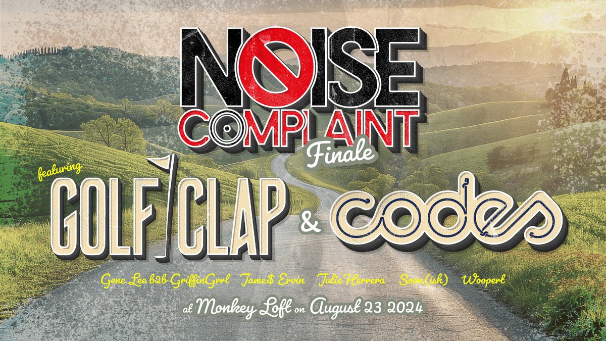 noisecompsea's tweet photo. HAPPY NOISE COMPLAINT WEEK!!! (can't believe this is the very last noise complaint week 🥲)

Join us THIS FRIDAY ++ GOLF CLAP &amp; CODES and a plethora of incredible local DJs -- one final time. 🕺🪩🕺

Do not miss this 🔜 https://t.co/yKuxogKSJW https://t.co/i8UqKAT1aN