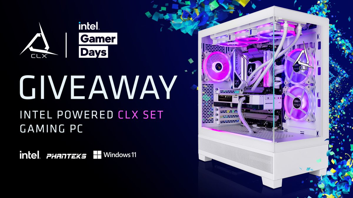 🎊 NEW PC GIVEAWAY 🎊

We teamed up with <a href="/IntelGaming/">Intel Gaming</a> during Intel Gamer Day to give you a chance to win an <a href="/intel/">Intel</a> powered CLX SET gaming PC!

💙 LIKE
🩵 REPOST
🤍 TAG A FRIEND 

enter here:
clxgaming.com/intel-custom-s…

#CLXSET #IntelGamerDays