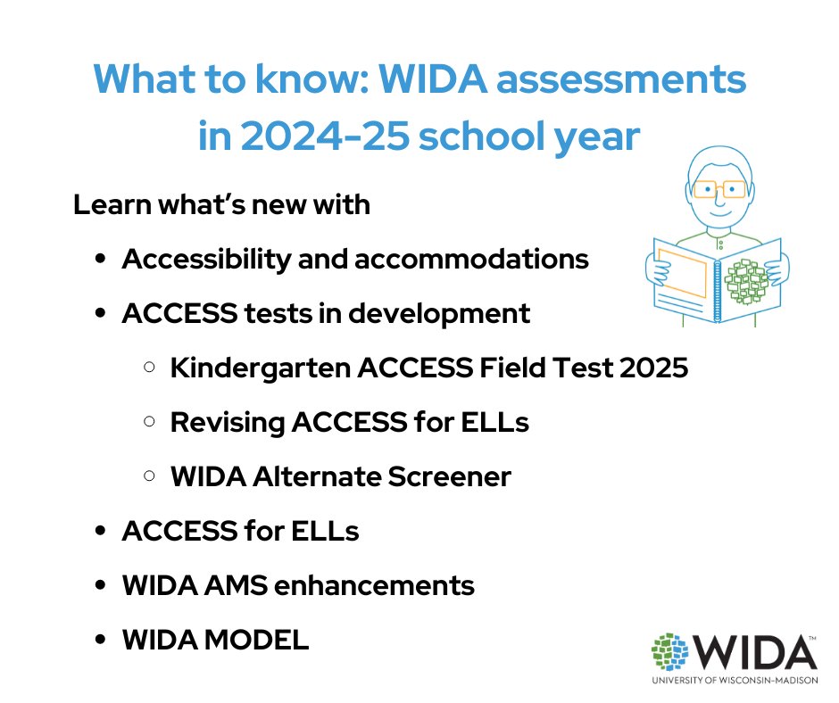 Read this article to learn about what’s new in 2024-25 with WIDA Screener, ACCESS for ELLs and WIDA MODEL: wida.wisc.edu/news/what-know… 

Plus, we tell you what you can do to make sure testing counts and how to stay in the know about all things WIDA.