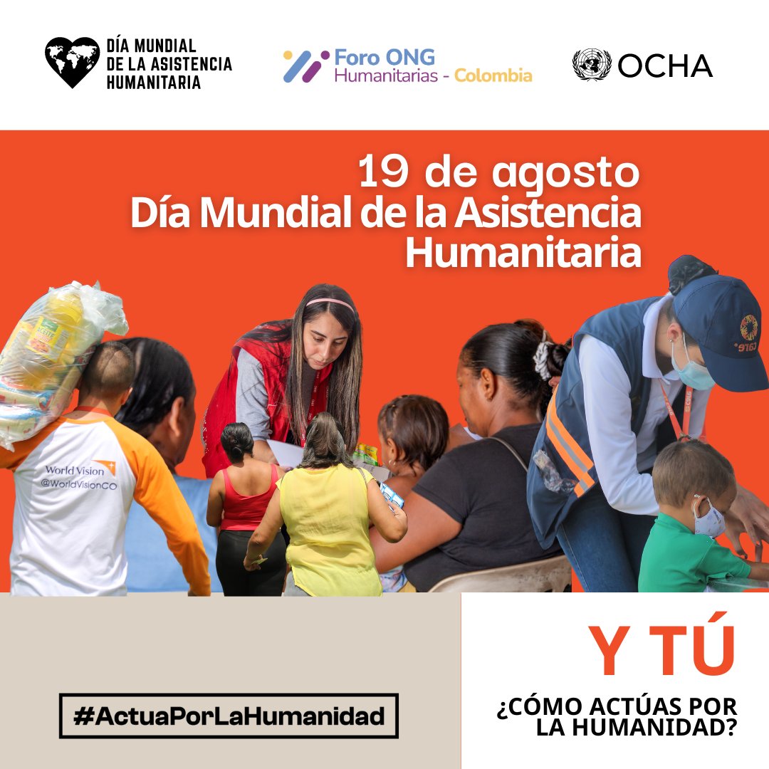 HumanitarianCol's tweet image. En el #DíaMundialdelaAsistenciaHumanitaria, agradecemos y reconocemos el esfuerzo ✊inquebrantable de los trabajadores humanitarios en Colombia. ¡Gracias por su dedicación diaria! 💪 

#ActuarPorLaHumanidad