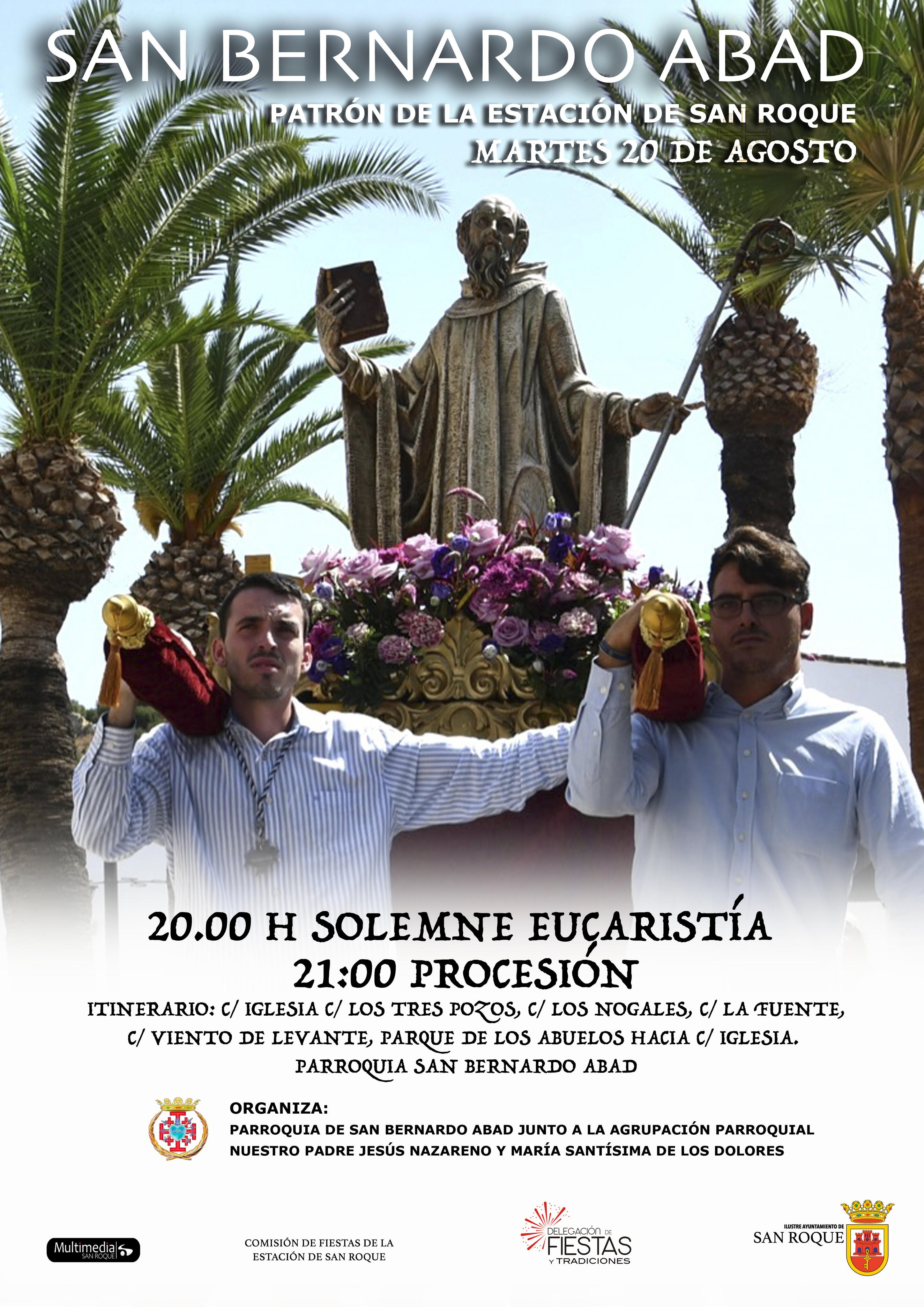 San Bernardo Abad saldrá en procesión este Martes en la Estación de San Roque
