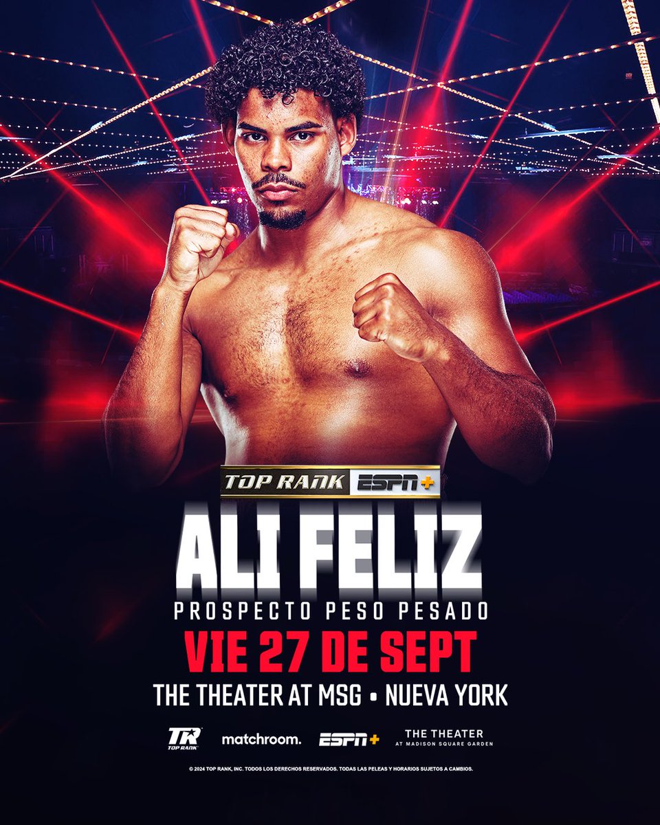 ¡A representar a RD en NYC! 🇩🇴🗽

Rohan Polanco y Ali Feliz regresan al ring el 27 de septiembre 🔥 #RyanMayer