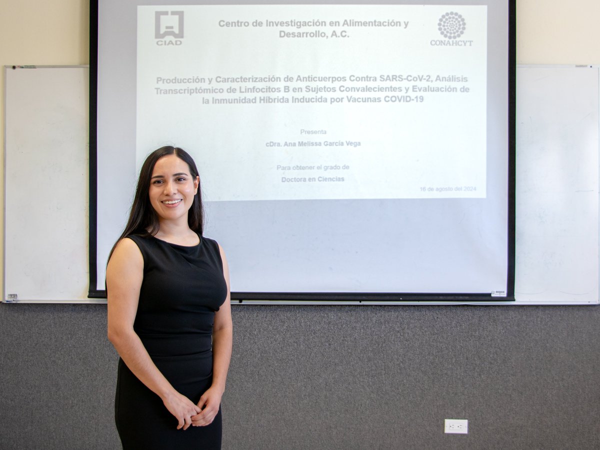 🎉👩‍🎓Ana Melissa García Vega, egresada del #Doctorado en #Ciencias por la presentación de su defensa de grado con la #tesis "Producción y caracterización de anticuerpos contra SARS-COV-2, análisis transcriptómico de linfocitos B en sujetos convalecientes...