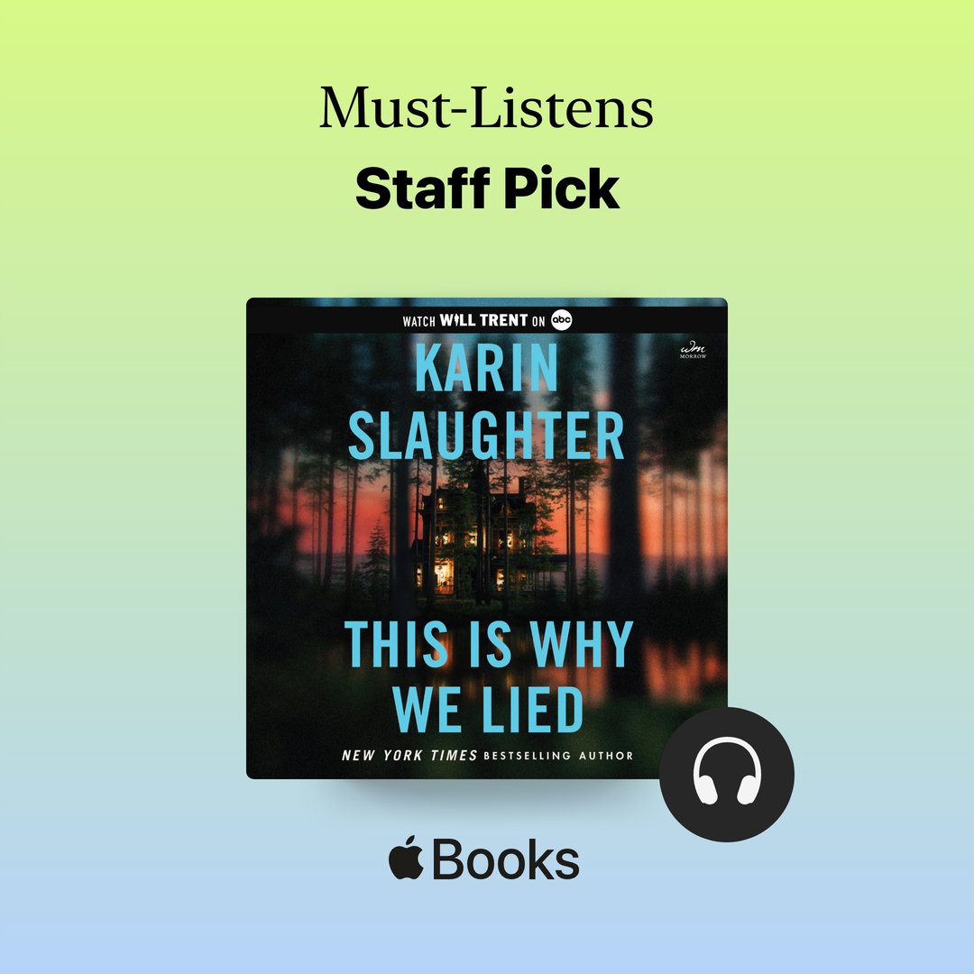 HarperCollins's tweet photo. This Is Why We Lied by @slaughterkarin and Plays Well With Others by @sbrickman have been selected as August #MustListen audiobooks by @AppleBooks! Find out more: https://t.co/Nn94R4JYN3 @WmMorrowBooks https://t.co/fDyPRyq1fp