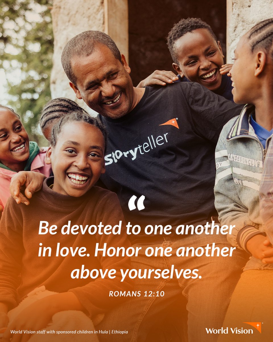 On this #WorldHumanitarianDay, we want to thank all our frontline <a href="/WorldVision/">World Vision</a> staff who put others above themselves daily. 🧡 

"Be devoted to one another in love. Honor one another above yourselves." - Romans 12:10

#WeAreWorldVision