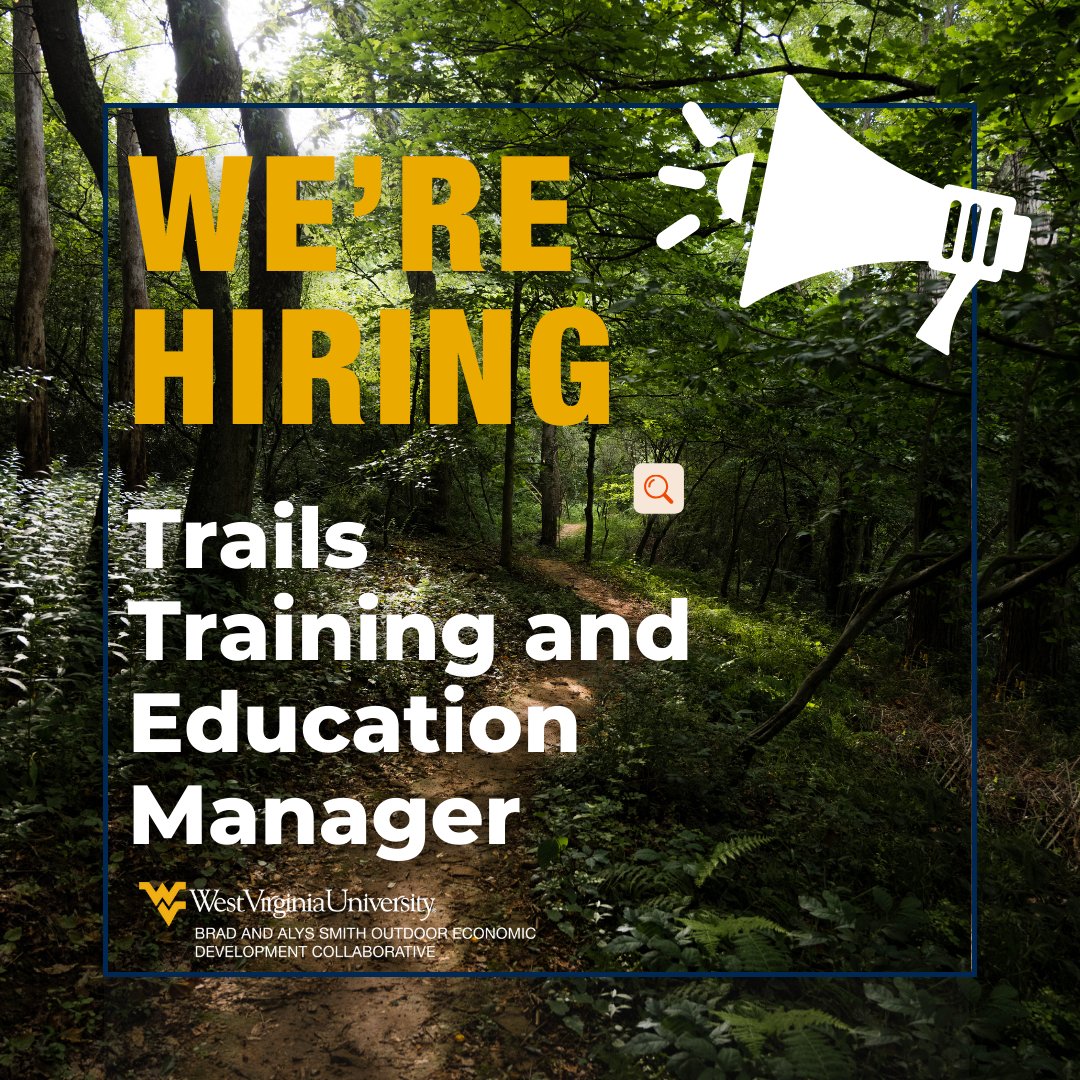 pariswinfrey's tweet photo. Join our active team as the Trails Training &amp; Education Manager. Click here to learn more and apply! #westvirginia #outdoorrecreation #trails #traildevelopment #maintenance #education https://t.co/HSVSN2OSnZ