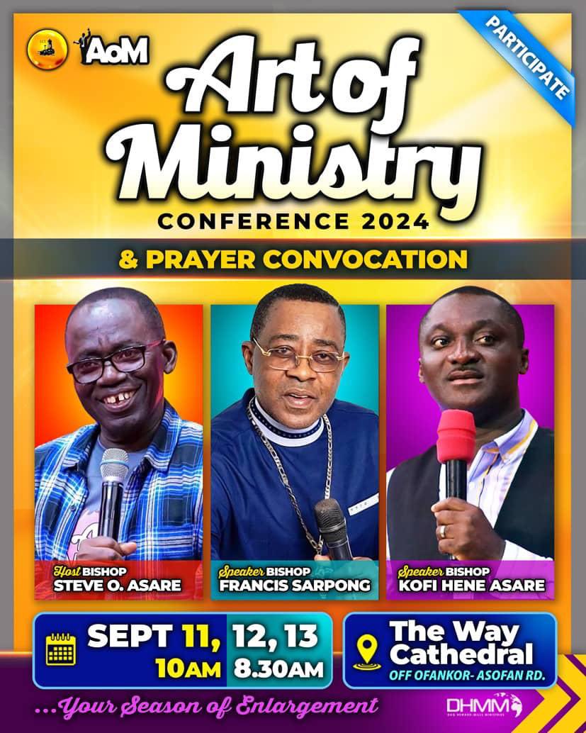 _Bishop_Steve's tweet photo. It's the 2024 edition of The Art of Ministry Conference and Prayer Convocation!

The Way Cathedral
Lighthouse Chapel International, Ayawaso,
11-13 Sept 24

Register TODAY!!!
Call or WhatsApp:
0244602742
0244386640
0244456767 

Or

Follow the link:
https://t.co/FdTkg1bADY
#AOM2024 https://t.co/mU2o74ah6z
