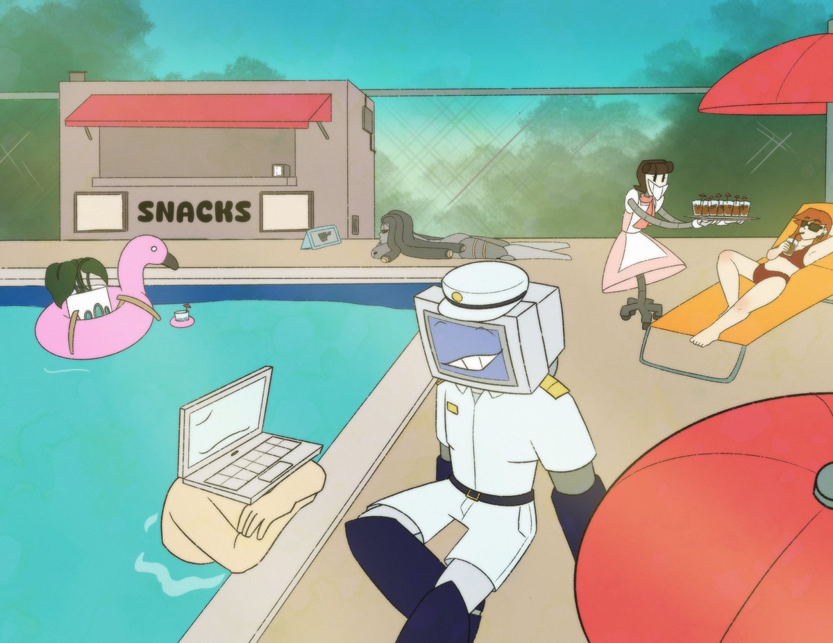 GrindingGearsOF's tweet photo. Mandatory beach episode illustration
#datablecharacter #DOS #XP #NAIO #Dandy #Ayanna #DAINA #Boss https://t.co/VvFCkLOAX0