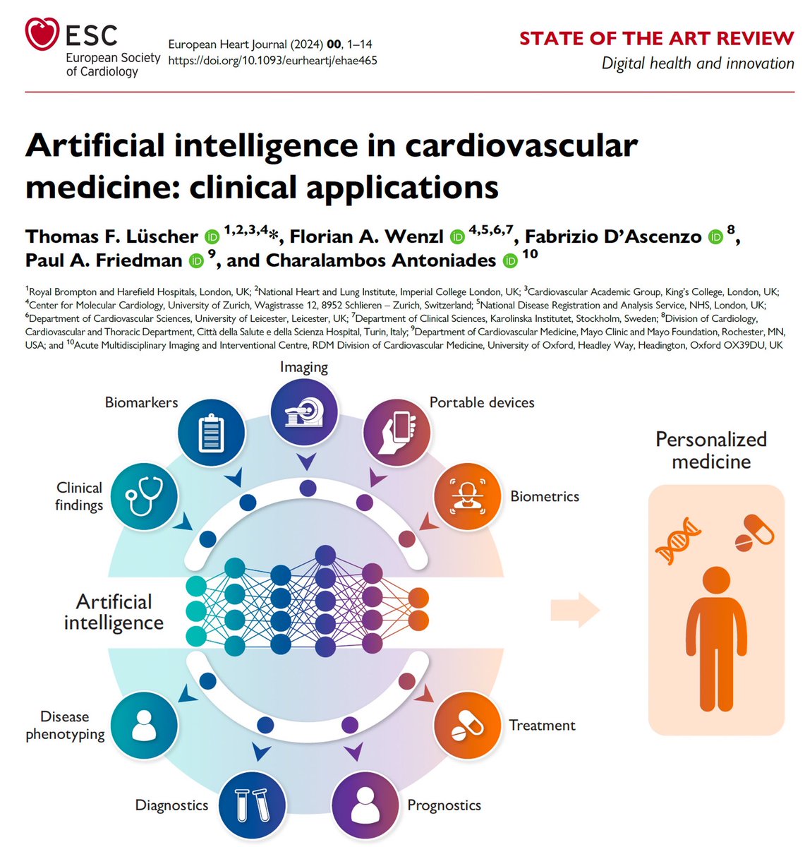 Florian Wenzl (@wenzl_florian) on Twitter photo #AI transforms #Cardiology. Our State-of-the-Art Review is now online in <a href="/ehj_ed/">EHJ Editor-in-Chief</a>
Deeply honored to be part of this exceptional team <a href="/TomLuscher/">CardioTomLuscher</a> <a href="/Charis_Oxford/">Charis Antoniades</a> @drpaulfriedman <a href="/Fabri84Dascenzo/">Fabrizio D'Ascenzo</a>
🌐 doi.org/10.1093/eurhea…
🌐grace-3.com
<a href="/ESC_Journals/">European Society of Cardiology Journals</a> <a href="/SwissCardio/">SwissCardio</a> #AI transforms #Cardiology. Our State-of-the-Art Review is now online in <a href="/ehj_ed/">EHJ Editor-in-Chief</a>
Deeply honored to be part of this exceptional team <a href="/TomLuscher/">CardioTomLuscher</a> <a href="/Charis_Oxford/">Charis Antoniades</a> @drpaulfriedman <a href="/Fabri84Dascenzo/">Fabrizio D'Ascenzo</a>
🌐 doi.org/10.1093/eurhea…
🌐grace-3.com
<a href="/ESC_Journals/">European Society of Cardiology Journals</a> <a href="/SwissCardio/">SwissCardio</a>