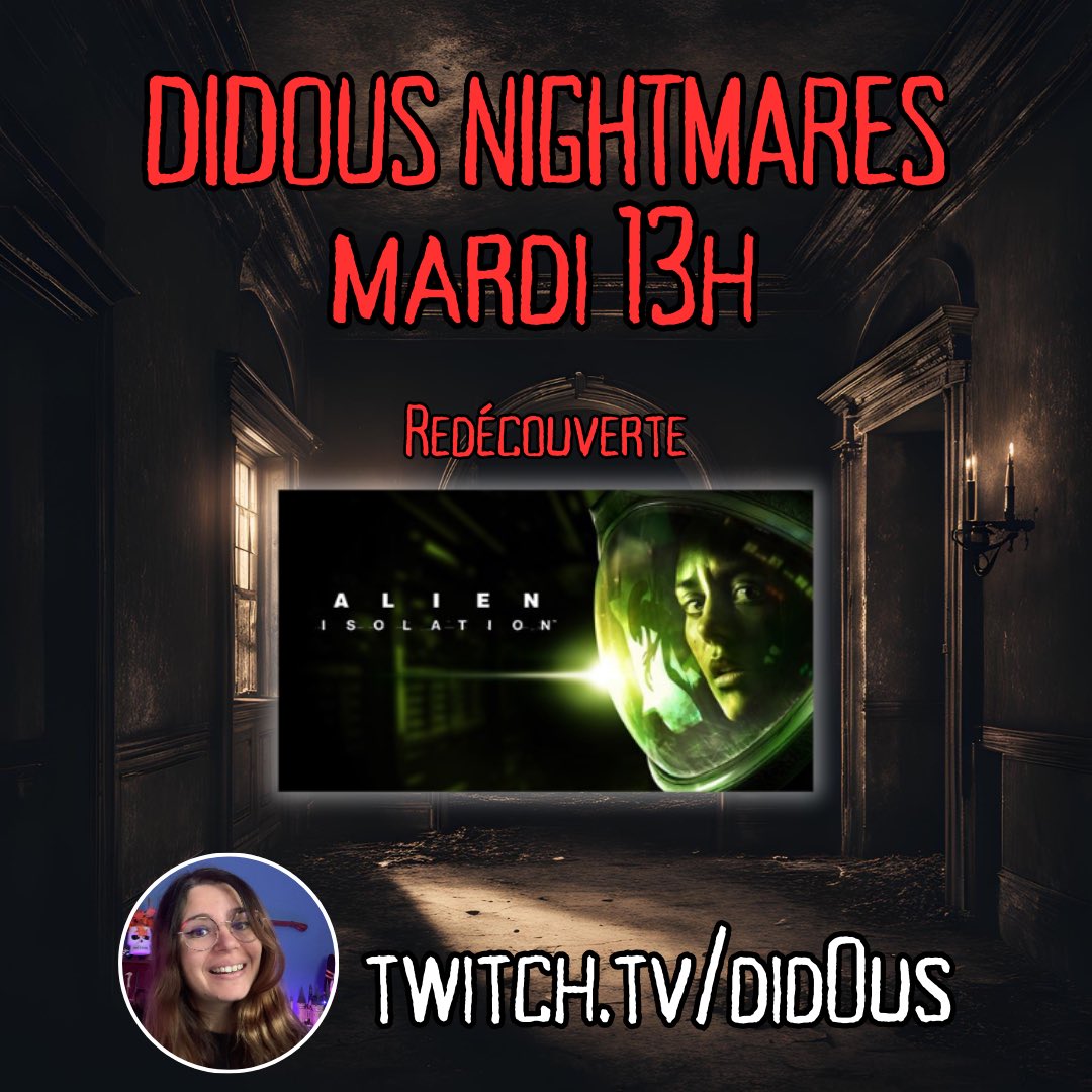 Did0us's tweet image. hello les p’tits fous 

RDV demain autour de 13h pour la redécouverte de ce banger 
➡️ ALIEN ISOLATION 

Prenez soin de vous et encore merci pour votre soutien

Love sur vous 🩷✌🏻

➡️ twitch.tv/did0us

#roadtopartner #pushpartner #twitch #AlienIsolation