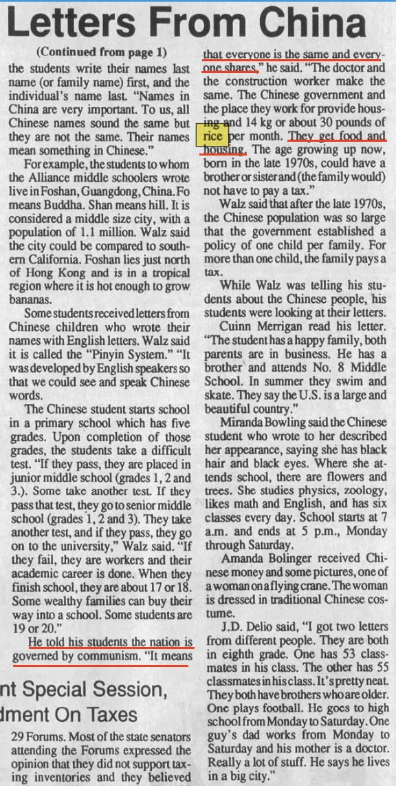 Wow: The Free Beacon dug up this old news article in which Tim Walz defines "communism" as a system in which "everyone is the same and everyone shares." He praised the CCP for providing "food and housing" rations. A real-life communism respecter.
freebeacon.com/elections/walz…