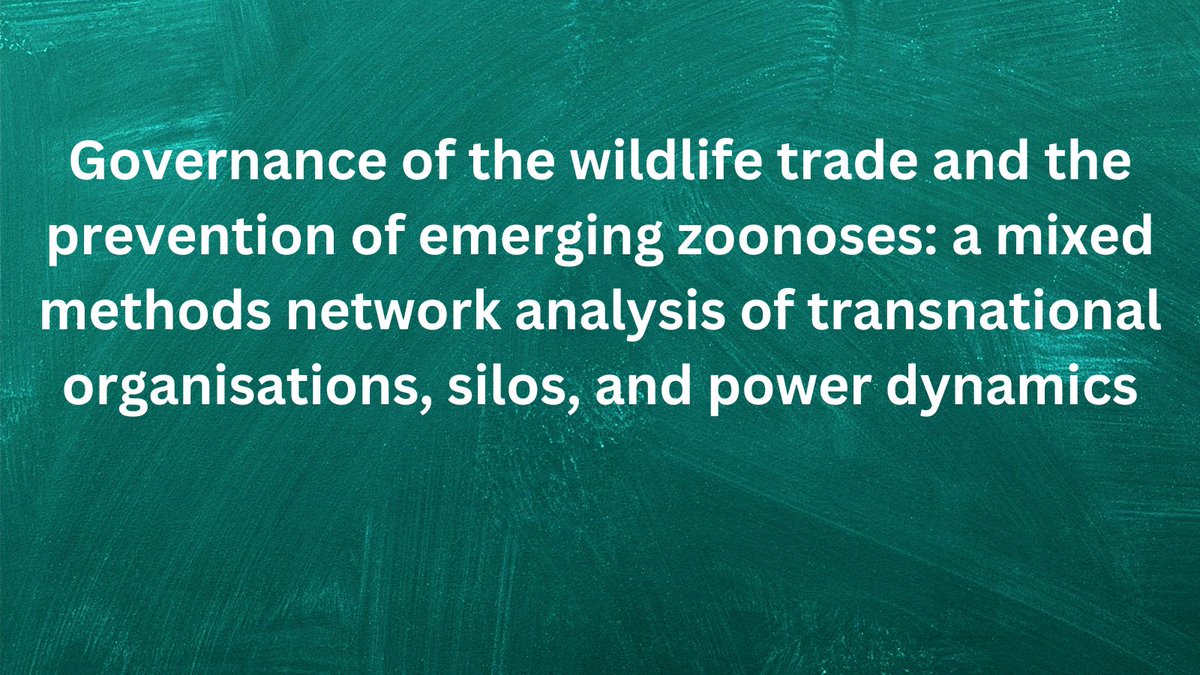 One Health - U of Guelph (@onehealthuofg) on Twitter photo In this recent <a href="/GHJournal/">Globalization and Health</a> article, Astbury et al. characterised and assessed the structure and function of the network of transnational organisations that interact around the governance of wildlife trade for the prevention of emerging zoonoses: tinyurl.com/4z9ze9c6 In this recent <a href="/GHJournal/">Globalization and Health</a> article, Astbury et al. characterised and assessed the structure and function of the network of transnational organisations that interact around the governance of wildlife trade for the prevention of emerging zoonoses: tinyurl.com/4z9ze9c6