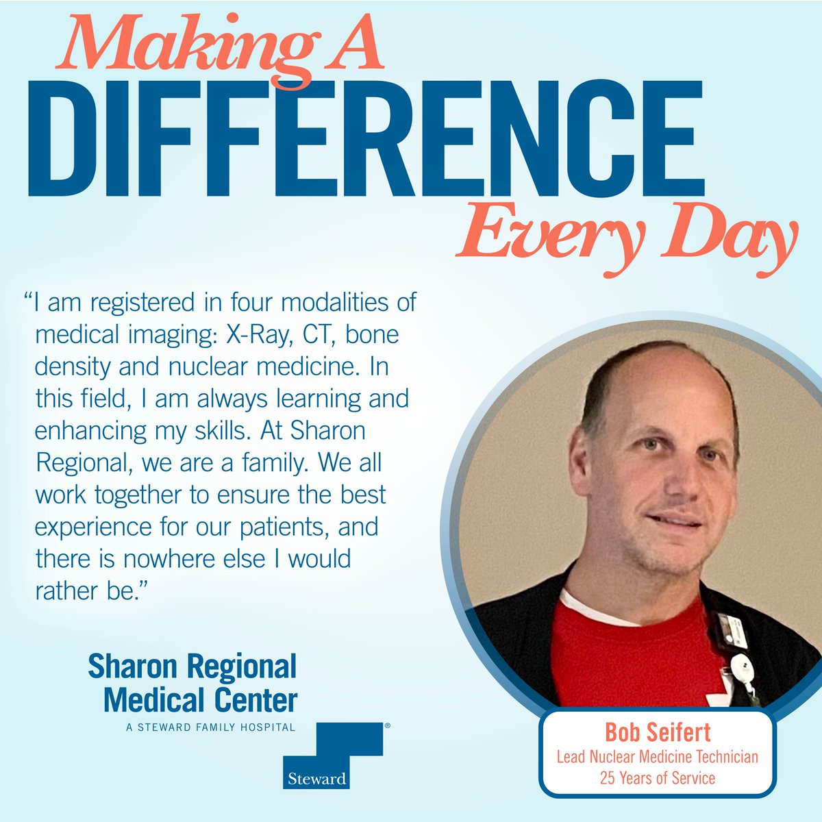 SharonRegMC's tweet photo. Our amazing team makes us who we are at Sharon Regional Medical Center. Each member is making a difference every day. #TeamSpotlight #radiology #nuclearmedicinetech #nuclearmedicine

Learn more about our award-winning, individualized services here: https://t.co/h1Zj95iUDT. https://t.co/PRirtinCKT