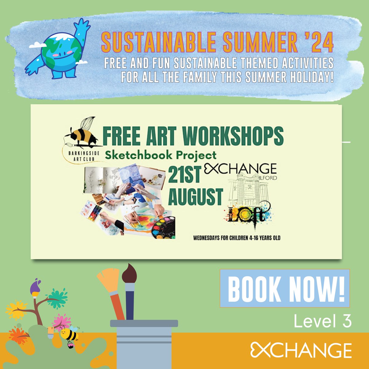 ExchangeIlford's tweet image. Join our FREE art workshop this WEDS with @BarkingsideAC! 🎨
11:30am - 12:30pm Special Educational Needs session (SEND)
eventbrite.com/.../free-send-…...
Other sessions:
1pm - 2pm, 2:30pm - 3:30pm, 4pm - 5pm.
eventbrite.com/.../free-art-w…...
#freesummerfun #SustainableSummer @InIlford