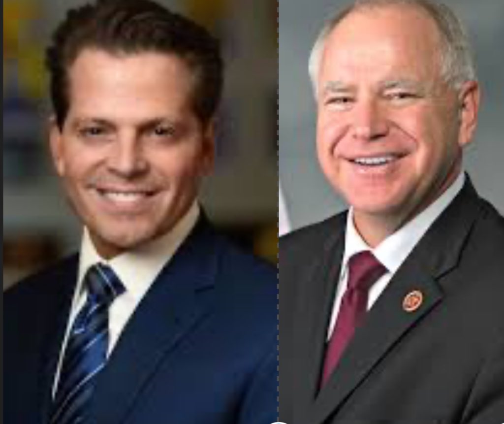 MizzBeckay's tweet photo. @Scaramucci what is your skin care routine because yall are the same age. No shade to Gov. Tim Walz but damn. https://t.co/QZN0fCIkE4