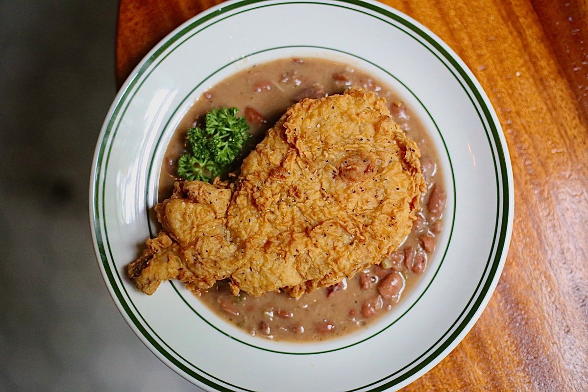 On the board today:

Come on by for creamy Red Beans &amp; Rice with a big ol’ pork chop.

Greatest tradition in the 🌍 @snowlIkejonn