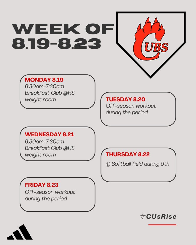 bhscubsoftball's tweet photo. This week’s schedule https://t.co/7fhZ6ripUO