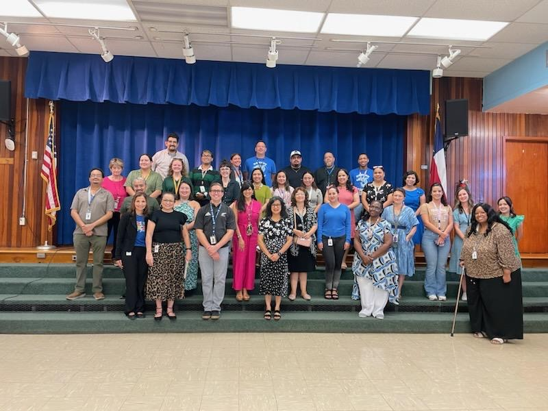 DawsonDolphins's tweet photo. 🌟 Our dedicated staff is all smiles and ready to welcome our students back tomorrow, 8/20! Here's to a new school year filled with learning, growth, and fun at Dawson Elementary! 📚🐬 #FirstDayReady #DawsonDolphins #BackToSchool @AustinISD https://t.co/NQgxCxvDJH