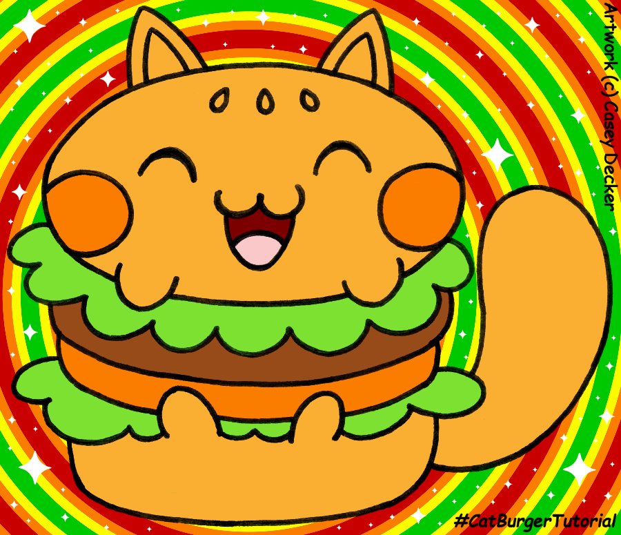 CoolCSD1986's tweet photo. Here is a picture that I did of a cute kitty hamburger as part of the #CatBurgerTutorial art challenge on DeviantArt recently. Enjoy! 😉😸🍔 #Kitty #Hambuger #CatBurger #ArtChallenge #OriginalStyle #Cute https://t.co/S5MNarYM3T