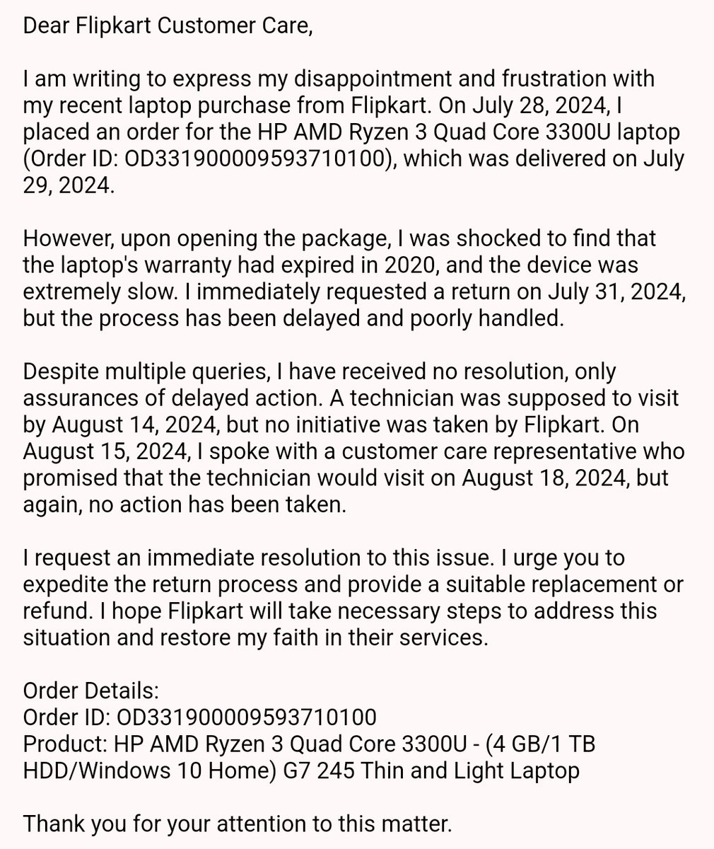 Darkwhi28677592's tweet photo. @jagograhakjago @flipkartsupport @Flipkart @PMOIndia @timesofindia @htTweets @rishsamjain @AdvisorLaborLaw 

Pathetic customer service by Flipkart. For 20+ days we have put a return/refund request for a laptop purchased. The laptop was with a expired warranty period. https://t.co/IWdE0ag4G9