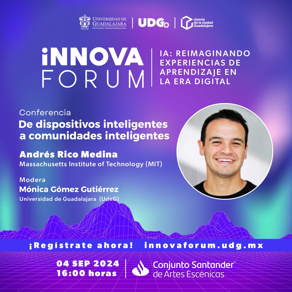 Añade a tu agenda la conferencia "De dispositivos inteligentes a comunidades inteligentes", que impartirá <a href="/Andres_Rico_M/">Andres Rico</a>, del <a href="/MIT/">Massachusetts Institute of Technology (MIT)</a> en #InnovaForum2024

📅 4 de sept. - 16:00h
📍 Conjunto Santander

Regístrate en innovaforum.udg.mx