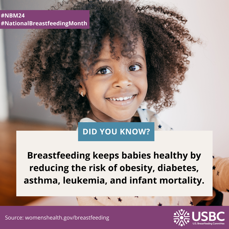August is National Breastfeeding Month. Check out some of the benefits to breastfeeding in the attached graphic.

Also look into PHHS WIC services for breastfeeding support. More information can be found here como.gov/health/wic/