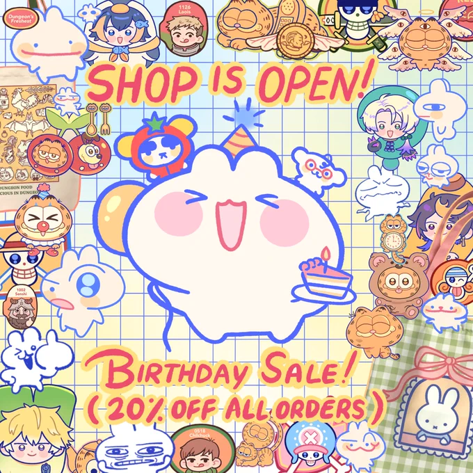 ✨wahoo my shop is now open with a birthday sale!! ✨
it's mostly ax leftovers so items are limited! 

(🛒 link below) 