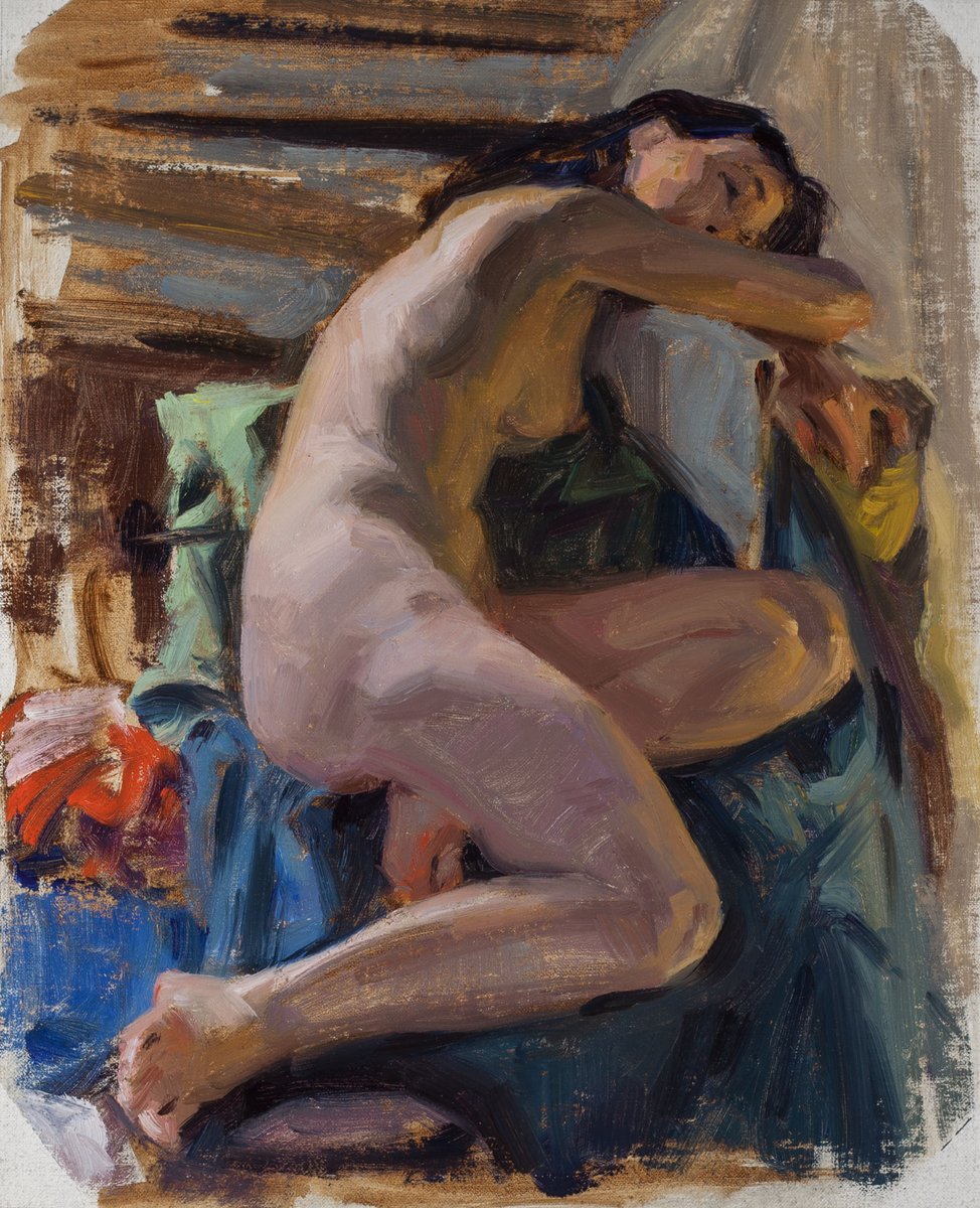 schaturvedi's tweet image. A few more oil painting from the weekly life drawing sessions.