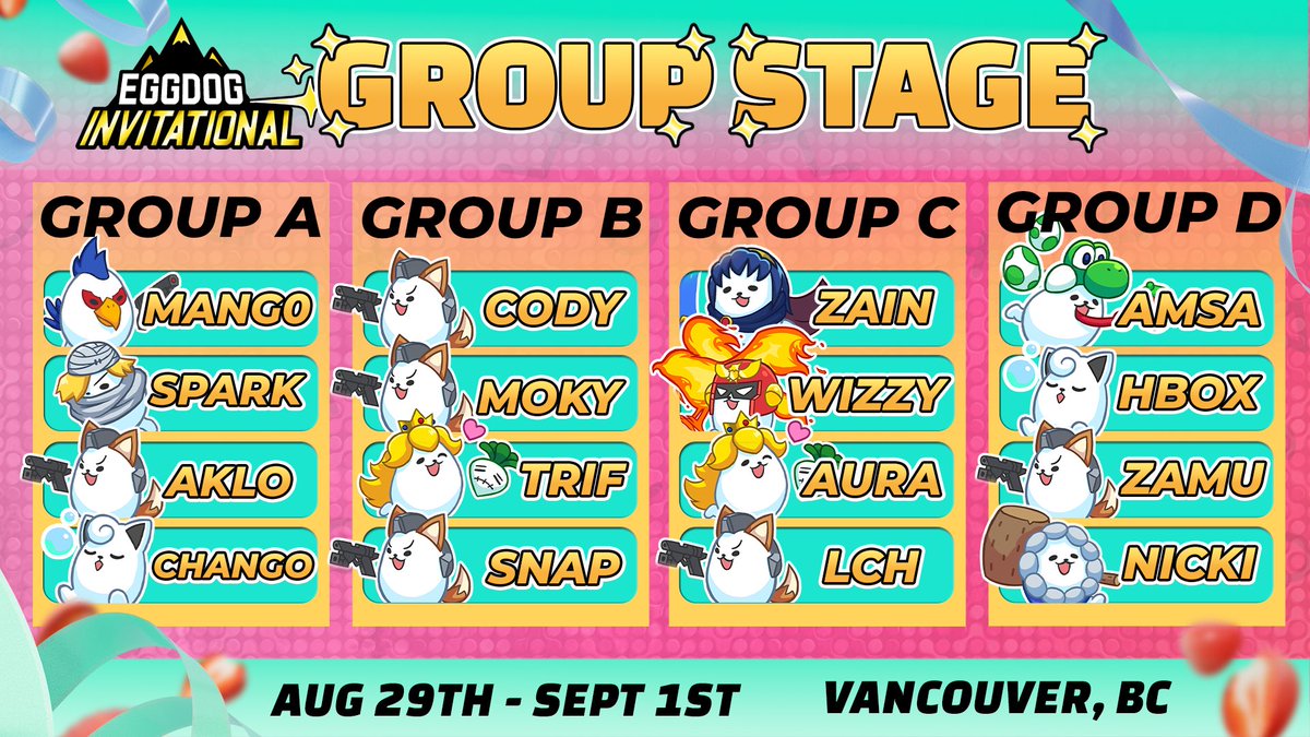 EggdogEsports's tweet photo. Group Stage for the Eggdog Invitational!

STARTS THURS NEXT WEEK‼️‼️‼️‼️ https://t.co/a7iEvOQ5YH