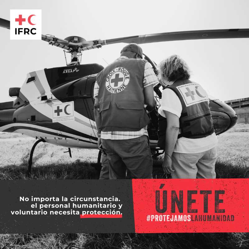 IFRC_es's tweet photo. Debemos #ActuarPorLaHumanidad.

#ProtejamosLaHumanidad.

Las personas voluntarias y humanitarias no son un objetivo.